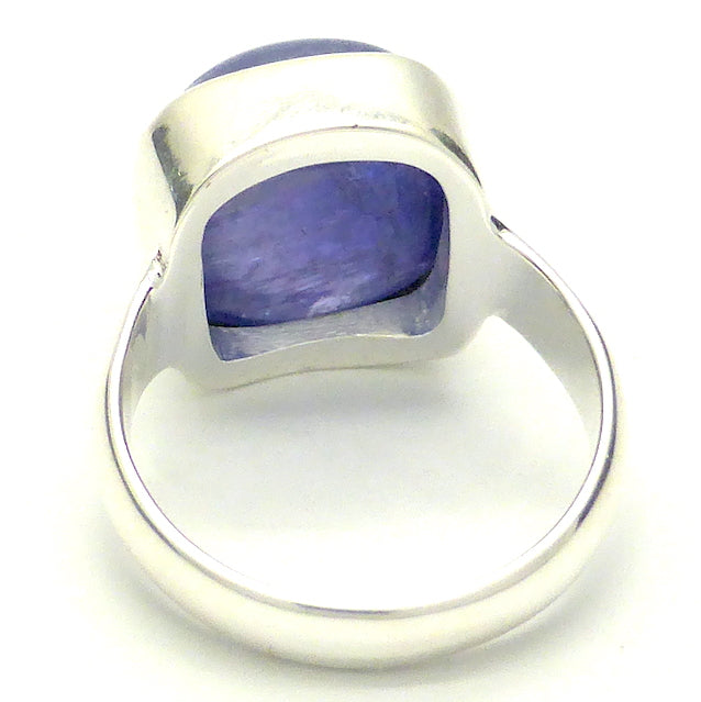 Tanzanite Ring Rounded Square Cabachon | 925 sterling Silver  | US size 8 | AUS Size P1/2 | 925 sterling Silver | Genuine stone from Mt Kilimanjaro, Tanzania | Reach your spiritual peak | Genuine Gems from Crystal Heart Melbourne Australia since 1986