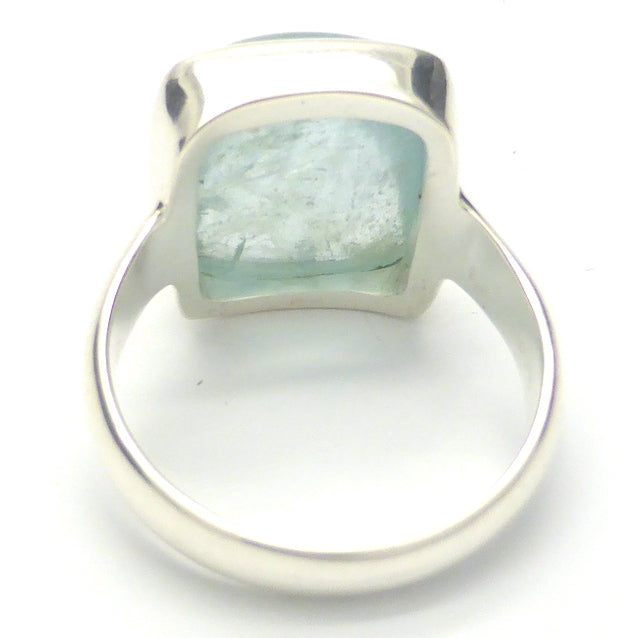 Aquamarine Ring | Large Cabochon Oblong | 925 Sterling Silver | US Size 9 | AUS Size R1/2 | Genuine Gems from Crystal Heart Melbourne Australia since 1986