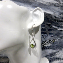 Load image into Gallery viewer, Peridot Gemstone Earrings | Faceted Rounds | 925 Sterling Silver | Infinity Loop | Genuine Gems from Crystal Heart Melbourne Australia since 1986