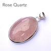 Rose Quartz Gemstone Pendant | Oval Cabochon | 925 Sterling Silver | Nice consistent colour | Star Stone for Taurus and Libra  | Genuine Gemstones from Crystal Heart Melbourne since 1986 