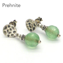 Load image into Gallery viewer, Prehnite Studs | Faceted Beads | Calm and Open Heart | Genuine Gems from Crystal Heart Melbourne Australia since 1986