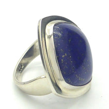 Load image into Gallery viewer, Lapis Lazuli Ring | US Ring Size 7 to 8 | Square Cabochon | Deep Blue Consistent Colour | Spangled with golden flecks of Pyrites |  Bezel Set | 925 Sterling Silver | Open Back | Messenger of the Gods | Meditation | Inner Truth | Genuine Gems from Crystal Heart Melbourne Australia since 1986