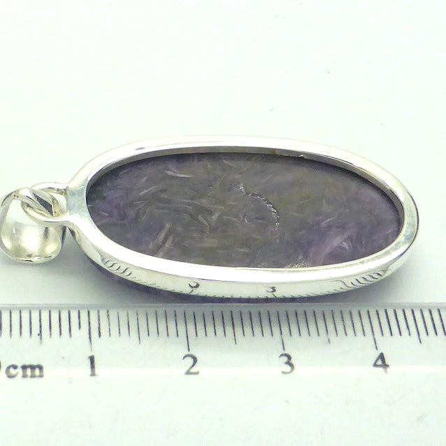 Charoite Pendant | Bright Purple Cabochon | 925 Sterling silver | Awaken Spiritual Powers | Courage on the Path | Genuine Gemstones from Crystal Heart Melbourne Australia since 1986