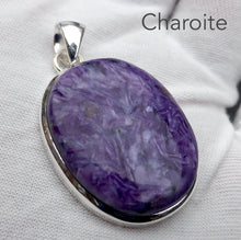 Load image into Gallery viewer, Charoite Pendant | Bright Purple Cabochon | 925 Sterling silver | Awaken Spiritual Powers | Courage on the Path | Genuine Gemstones from Crystal Heart Melbourne Australia since 1986