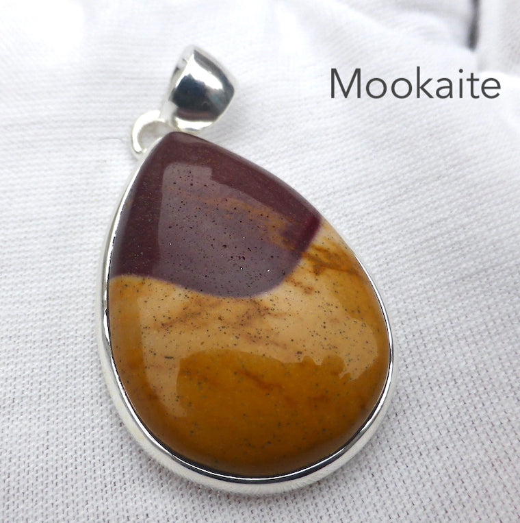 Mookaite Pendant, Teardrop Cabochon, 925 Silver, k3