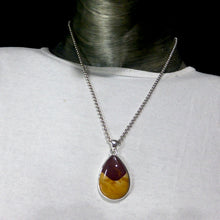 Load image into Gallery viewer, Australian Mookaite Pendant  | 925 Sterling Silver | Teardrop Cabochon | Rich Ochre and Wine or Maroon | Quality Bezel Setting | Dreamtime | Ancestral Spirits | Genuine Gems from Crystal Heart Melbourne Australia since 1986