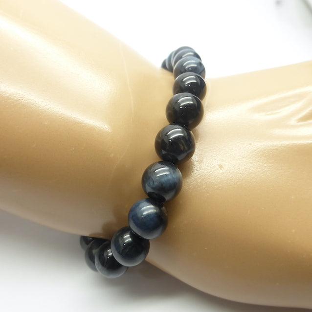 Blue Tiger Eye Beaded Stretch Bracelet | AKA Hawks' Eye |  8mm Beads | Fair Trade Semi Precious Gemstone Bracelets | Genuine Gemstones from Crystal Heart Melbourne Australia since 1986