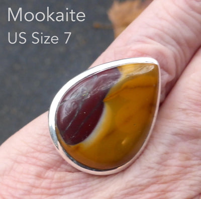 Mookaite Ring, Teardrop Cabochon, 925 Silver, k1