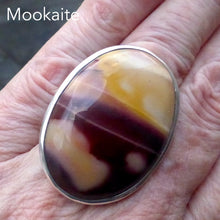 Load image into Gallery viewer, Australian Mookaite Ring  | 925 Sterling Silver | Oval Cabochon | Rich Ochre and Wine or Maroon | Quality Bezel Setting | US Ring Size 7.75 | AUS Size P | Dreamtime | Ancestral Spirits | Genuine Gems from Crystal Heart Melbourne Australia since 1986