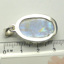 Load image into Gallery viewer, Natural Rainbow Moonstone Pendant | Buddha Head Carving Sculpture | 925 Sterling Silver | Strong Consistent Blue Flash | Emotional Liberation | Meditation | Serene Contentment and Joy | Genuine Gems from Crystal Heart Melbourne Australia 1986