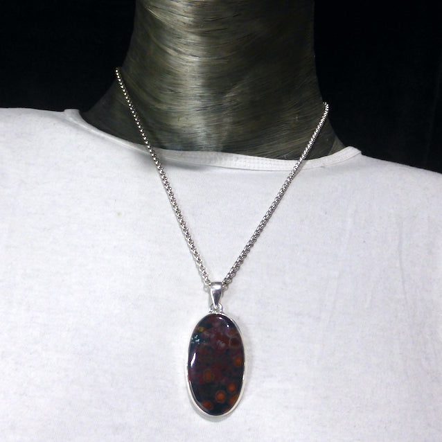 Bloodstone or Heliotrope Pendant | Cabochon | Blood Red Spots in Green Jasper | Easter Stone | 925 Sterling Silver | Kundalini Healing and transformation | Genuine Gems from Crystal Heart Melbourne Australia since 1986