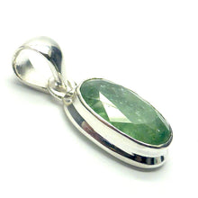 Load image into Gallery viewer, Faceted Green Kyanite Pendant | Gem Quality Oval Stone  | 925 Sterling Silver | Protectively redirects negative energy | Uplift unblock protect Heart | Creativity | Genuine Gems from Crystal Heart Melbourne Australia since 1986