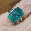 Raw Dioptase Ring | Oblong Druzy Cluster | 925 Sterling Silver | US Size 7 | Aus Size N1/2 | Sparkling Emerald Green Crystals | Practical Compassion | Relaxed Loving energy | Genuine Gems from Crystal Heart Melbourne Australia since 1986