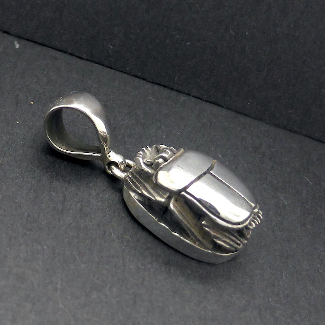 Silver scarab pendant deals