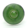 Nephrite Jade Pendant | Smooth Disc with another Jade Cabochon centre | 925 Sterling Silver | Bright colour and Translucency | Refined Heart Energy | Genuine Gems from Crystal Heart Melbourne Australia since 1986