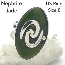 Load image into Gallery viewer, Jade Ring, Nephrite, Oval Cabochon, 925 Silver