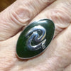 Jade Ring, Nephrite, Oval Cabochon, 925 Silver