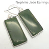 Nephrite Jade Earrings | Large Oblong Cabochons | 925 Sterling Silver | Good colour and Translucency | Refined Heart Energy | Genuine Gems from Crystal Heart Melbourne Australia since 1986