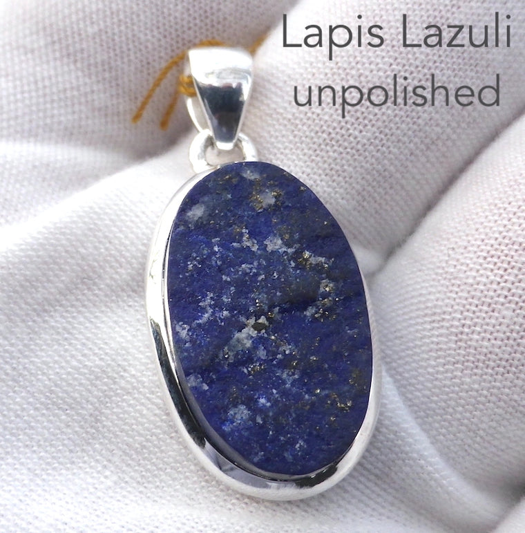 Lapis Lazuli Druse Pendant, Oval, 925 Silver r2