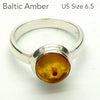 Baltic Amber Freeform Nugget Ring | 925 Sterling silver | US Size 6.5 | AUS Size M1/2 | Bezel Set | Open back | Genuine Gems from Crystal heart Melbourne Australia since 1986