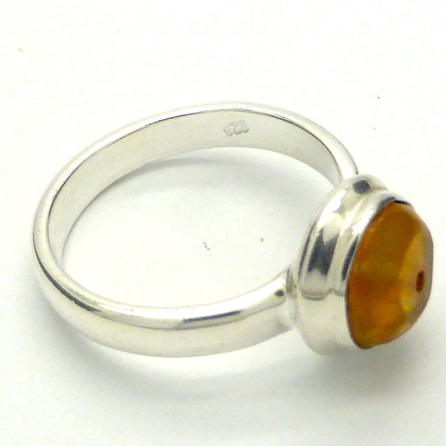 Baltic Amber Freeform Nugget Ring | 925 Sterling silver | US Size 6.5 | AUS Size M1/2 | Bezel Set | Open back | Genuine Gems from Crystal heart Melbourne Australia since 1986