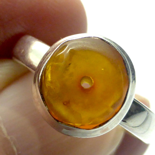 Baltic Amber Freeform Nugget Ring | 925 Sterling silver | US Size 6.5 | AUS Size M1/2 | Bezel Set | Open back | Genuine Gems from Crystal heart Melbourne Australia since 1986