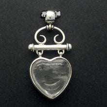 Load image into Gallery viewer, Clear Quartz Heart Pendant | Steampunk | 925 Sterling Silver |  Quality Silver Work | Custom made  Bail | Genuine Gems from Crystal Heart Melbourne Australia since 1986
