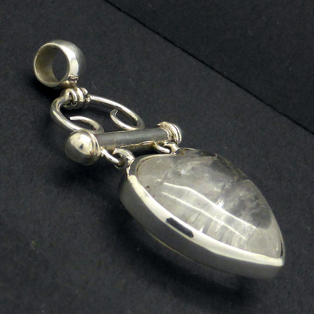 Clear Quartz Heart Pendant | Steampunk | 925 Sterling Silver |  Quality Silver Work | Custom made  Bail | Genuine Gems from Crystal Heart Melbourne Australia since 1986