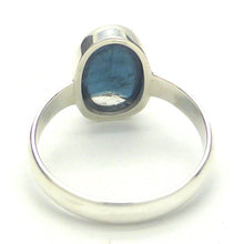 Load image into Gallery viewer, Blue Green Indicolite Tourmaline Ring | Colour of Paraiba but not gem quality | Oval Cabochon | 925 Sterling Silver | Bezel Set | US Size 7 | AUS Size N1/2 | Mental Clarity | Silent Focus | Problem solving through insight | Self Empowerment | Genuine Gems from Crystal Heart Australia since 1986