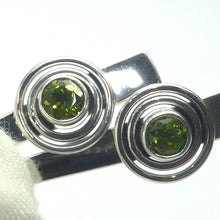 Load image into Gallery viewer, Peridot Gemstone Earrings | Faceted Round on long Silver Shaft | 925 Sterling Silver | Dangling but light weight | Genuine Gems from Crystal Heart Melbourne Australia since 1986