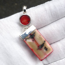 Load image into Gallery viewer, Raw Red Coral Pendant | 925 Sterling Silver | Natural Bamboo Coral | Colour enhanced | Wisdom and Protection &amp; Harmony | Crystal Heart Melbourne Australia since 1986