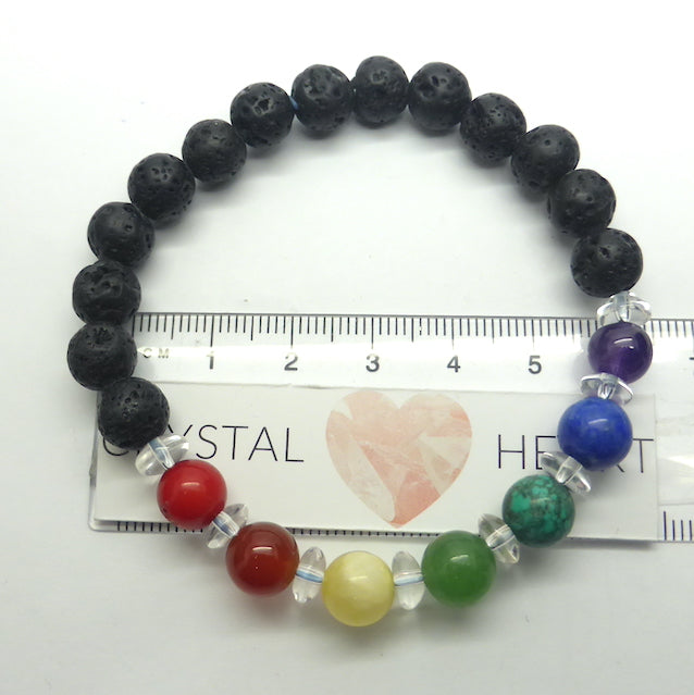 Aromatherapy Lava Stone Beaded Bracelets |  Chakra Stones | Absorb essential oils | Stretch Bracelet | Genuine Gemstones from Crystal Heart Melbourne Australia since 1986