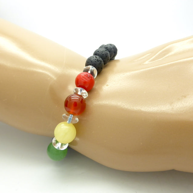 Aromatherapy Lava Stone Beaded Bracelets |  Chakra Stones | Absorb essential oils | Stretch Bracelet | Genuine Gemstones from Crystal Heart Melbourne Australia since 1986