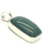 Green Aventurine Healing Crystal Pendant | Sparking Dark Green Oblong Cabochon | 925 Sterling Silver bezel setting | open back | The All Round Healer | Plexus and Physical Heart | Natural breathing and all the health benefits accruing from that | Genuine Gems from Crystal Heart Melbourne Australia since 1986
