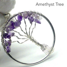 Load image into Gallery viewer, Tree Pendant with Amethyst gemstone chips | silver plated wire | Crystal Heart Melbourne Australia since 1986