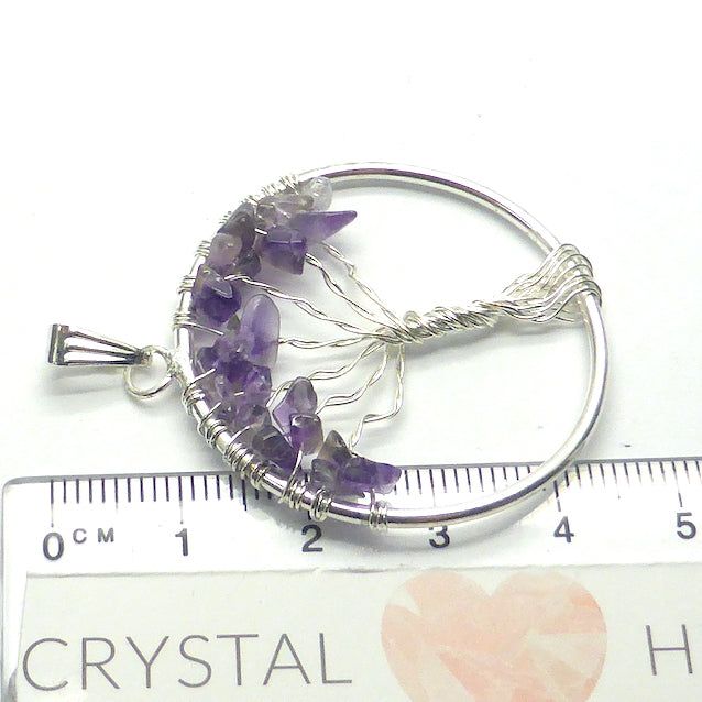 Tree Pendant with Amethyst gemstone chips | silver plated wire | Crystal Heart Melbourne Australia since 1986