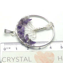 Load image into Gallery viewer, Tree Pendant with Amethyst gemstone chips | silver plated wire | Crystal Heart Melbourne Australia since 1986