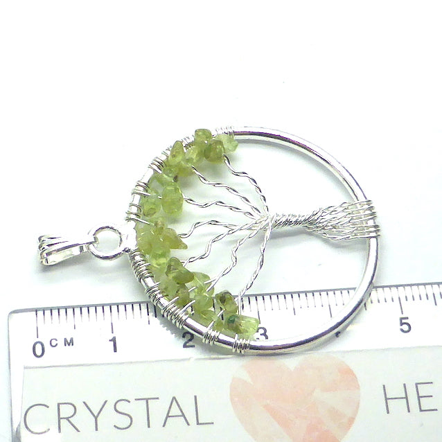 Tree Pendant with Peridot gemstone chips | silver plated Costume Jewellery | Genuine Gems from Crystal Heart Melbourne Australia since 1986