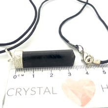 Load image into Gallery viewer, Simple Black Tourmaline set in white metal | Empowers and unblocks the physical | protection from negative energies | Genuine Gems from Crystal Heart Melbourne Australia since 1986 