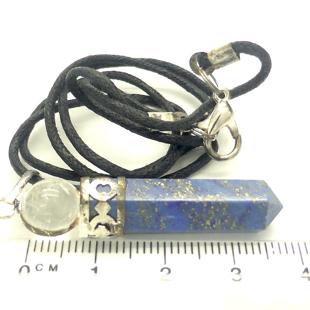 Healing Gemstone Pendant with Quartz Crystal Ball, Silver Plated