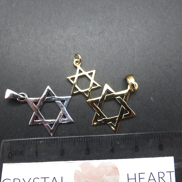 Star David Pendant | Seal of Solomon | Alchemical symbol |Union of Fire and Water, male and female | 925 Sterling Silver | Crystal Heart Melbourne Australia since 1986