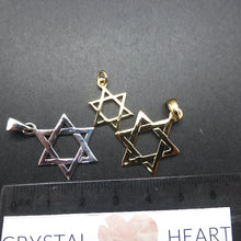Load image into Gallery viewer, Star of David Pendant | Seal of Solomon | Alchemical symbol | Union of Fire and Water, male and female | Gold Plated 925 Sterling Silver | Vermeil | Crystal Heart Melbourne Australia since 1986