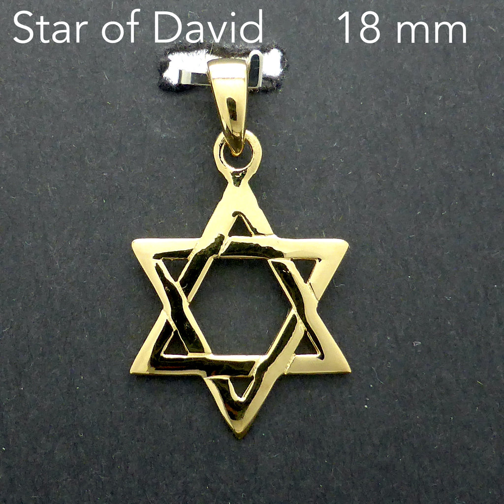 Star of David Pendant | Seal of Solomon | Alchemical symbol | Union of Fire and Water, male and female | Gold Plated 925 Sterling Silver | Vermeil | Crystal Heart Melbourne Australia since 1986