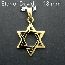 Load image into Gallery viewer, Star of David Pendant | Seal of Solomon | Alchemical symbol | Union of Fire and Water, male and female | Gold Plated 925 Sterling Silver | Vermeil | Crystal Heart Melbourne Australia since 1986