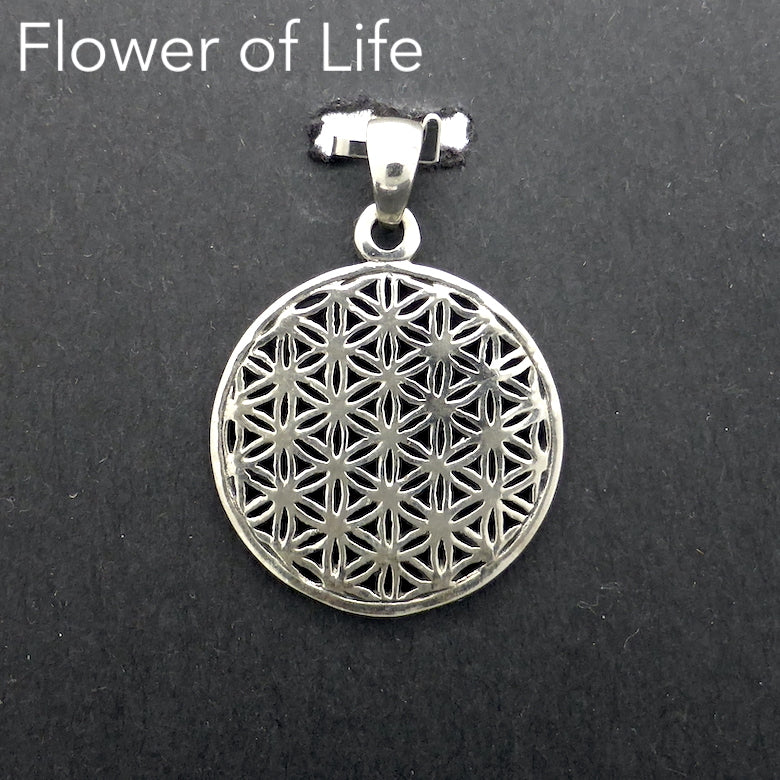 Flower of Life Pendant | 925 Sterling Silver | Meditation Mandala | 6000 years old | symbol of creation | the cycle of life | Harmonious interconnection | Crystal Heart Melbourne Australia since 1986