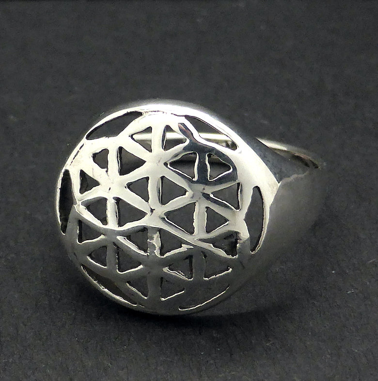 Seed of Life of Life Ring | 925 Sterling Silver | Meditation Mandala | Unite Male / Female God / Goddess  Material / Spiritual Energies | US Ring Size 5 to 8 | Crystal Heart Melbourne Australia since 1986