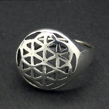 Load image into Gallery viewer, Seed of Life of Life Ring | 925 Sterling Silver | Meditation Mandala | Unite Male / Female God / Goddess  Material / Spiritual Energies | US Ring Size 5 to 8 | Crystal Heart Melbourne Australia since 1986
