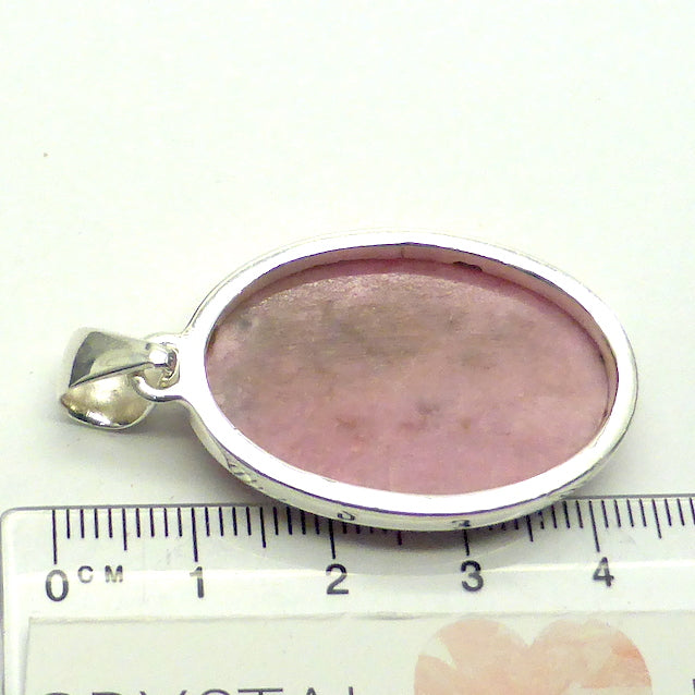 Pink Petalite Pendant | Oval Cabochon | 925 Sterling Silver | Bezel Set with Open Back | Calm Heart | Open Heart Higher Wisdom | Protective | Higher purpose | Genuine Gems from Crystal Heart Melbourne Australia since 1986