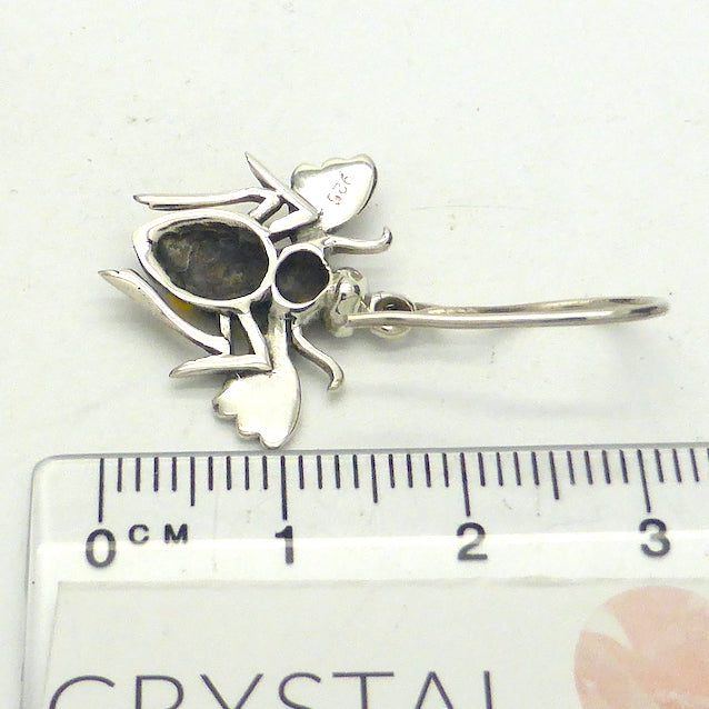 Bee Pendant or Earrings with Enamel, 925 Silver