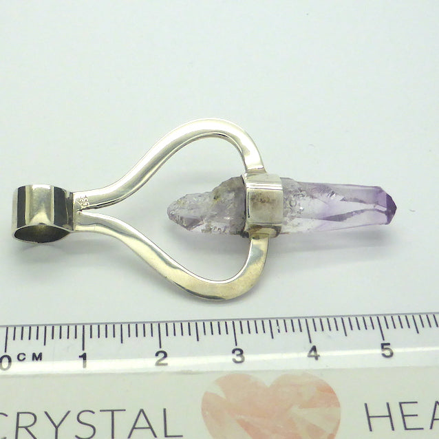 Raw Vera Cruz Amethyst Pendant | 925 Sterling Silver Cap | Natural uncut Crystal | Violet Flame | Meditation | Purify | Balance | Transcend | Genuine Gems from Crystal Heart Melbourne since 1986